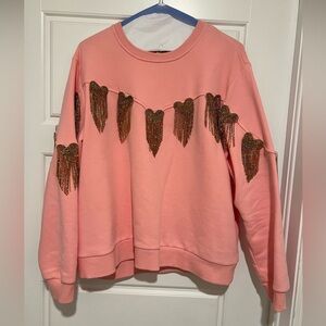 Queen of Sparkles Fringe Heart Sweatshirt